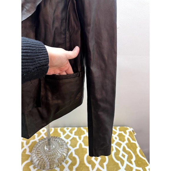Nordstrom Trouve NWT Lanbskin Leather Bomber-Style Jacket Stretch Insert Small - Picture 4 of 16